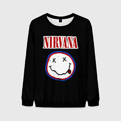 Свитшот мужской Nirvana гранж, цвет: 3D-черный