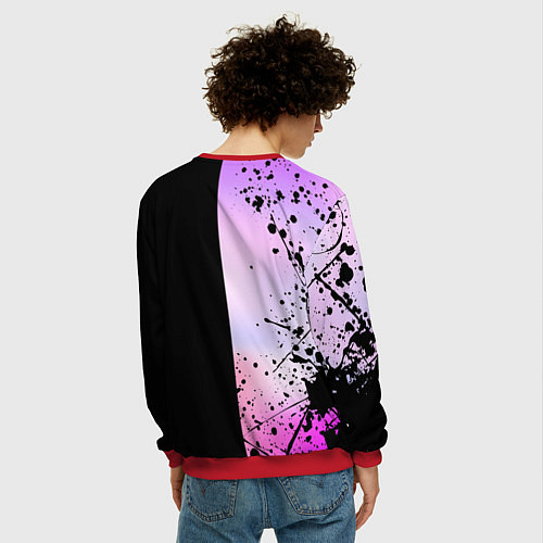 Мужской свитшот BLACKPINK HALF COLORS / 3D-Красный – фото 4