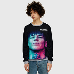 Свитшот мужской Нилетто - модная музыка, цвет: 3D-меланж — фото 2