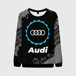 Свитшот мужской Audi в стиле Top Gear со следами шин на фоне, цвет: 3D-черный