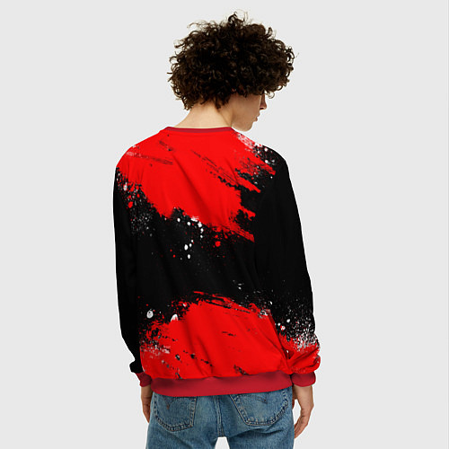 Мужской свитшот Я РУССКИЙ Брызги красные / 3D-Красный – фото 4