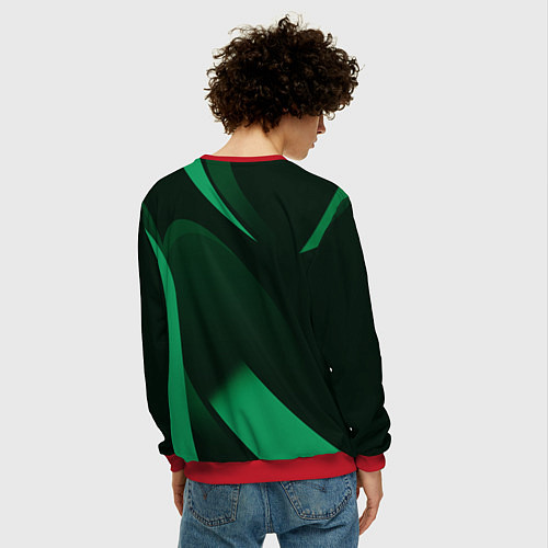 Мужской свитшот Футбольный клуб АХМАТ ЧЕЧНЯ / 3D-Красный – фото 4