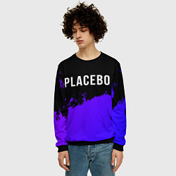 Свитшот мужской Placebo Purple Grunge, цвет: 3D-черный — фото 2