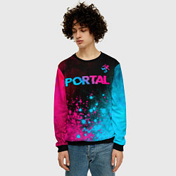 Свитшот мужской Portal Neon Gradient, цвет: 3D-черный — фото 2