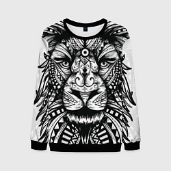 Мужской свитшот Черно белый Африканский Лев Black and White Lion