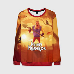 Свитшот мужской Hello Neighbor Привет сосед Сосед с лопатой, цвет: 3D-красный