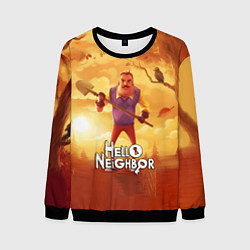 Свитшот мужской Hello Neighbor Привет сосед Сосед с лопатой, цвет: 3D-черный
