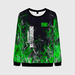 Мужской свитшот Pubg - зелёное пламя
