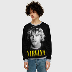 Свитшот мужской Nirvana - Kurt Donald Cobain, цвет: 3D-меланж — фото 2