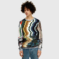 Свитшот мужской Glitch pattern - fashion trend, цвет: 3D-меланж — фото 2