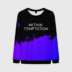 Свитшот мужской Within Temptation Purple Grunge, цвет: 3D-черный