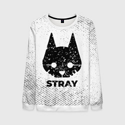 Свитшот мужской Stray с потертостями на светлом фоне, цвет: 3D-белый