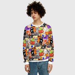 Свитшот мужской Котики-такие котики, цвет: 3D-белый — фото 2