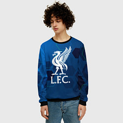 Свитшот мужской Liverpool шестиугольники абстракция, цвет: 3D-черный — фото 2