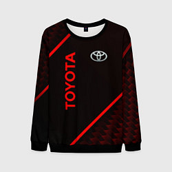 Свитшот мужской Toyota Красная абстракция, цвет: 3D-черный