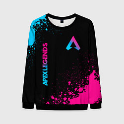 Свитшот мужской Apex Legends - neon gradient: символ и надпись вер, цвет: 3D-черный