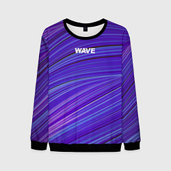 Свитшот мужской Абстрактные волны Wave - фиолетовые, цвет: 3D-черный