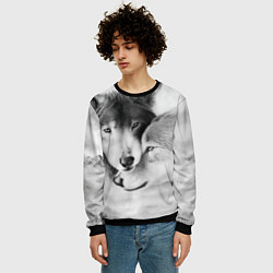 Свитшот мужской Love: Волк и волчица, цвет: 3D-черный — фото 2