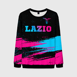 Свитшот мужской Lazio - neon gradient: символ сверху, цвет: 3D-черный