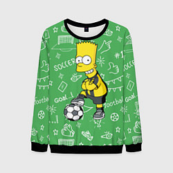 Свитшот мужской Барт Симпсон - крутой футболист!, цвет: 3D-черный