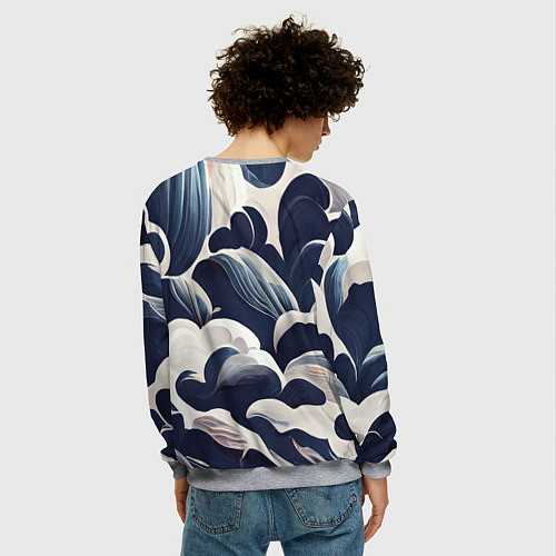 Мужской свитшот Узоры из облаков / 3D-Меланж – фото 4