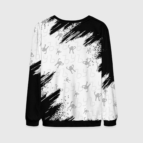 Мужской свитшот Кот ъуъ Кирилл / 3D-Черный – фото 2