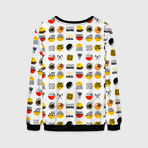 Мужской свитшот Minimalistic patterns / 3D-Черный – фото 2