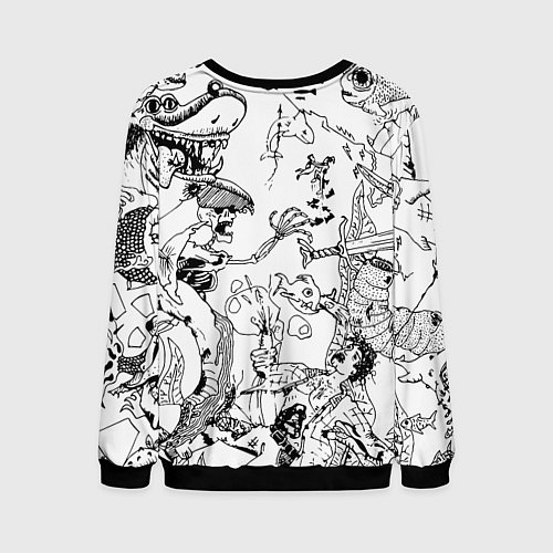 Мужской свитшот Гомер Симпсон - ярый головорез! / 3D-Черный – фото 2