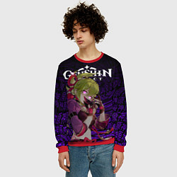 Свитшот мужской Куки Синобу из геншин, цвет: 3D-красный — фото 2