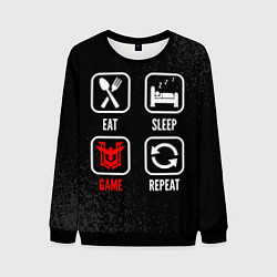 Свитшот мужской Eat, sleep, Free Fire, repeat, цвет: 3D-черный