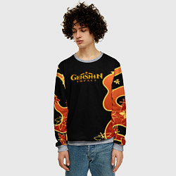 Свитшот мужской Кимоно Кадзухи - осенняя листва, цвет: 3D-меланж — фото 2