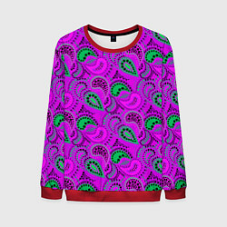 Свитшот мужской Turkish cucumber raspberry and green background, цвет: 3D-красный