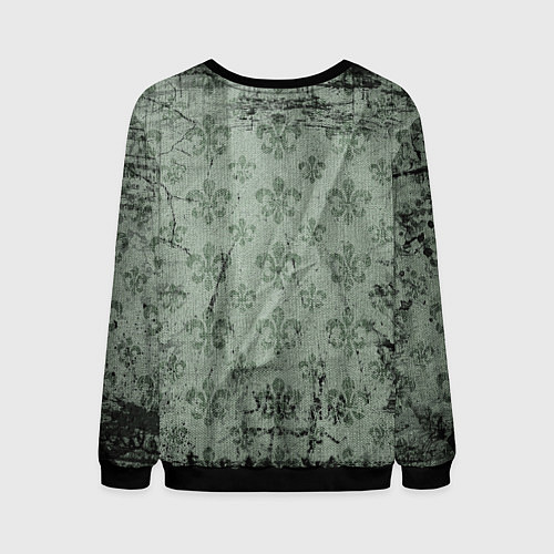 Мужской свитшот Старая затёртая мешковина с принтом / 3D-Черный – фото 2