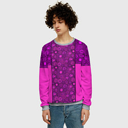 Свитшот мужской Розовый комбинированный неоновый узор, цвет: 3D-меланж — фото 2