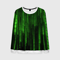 Мужской свитшот Двоичный код зеленый