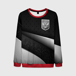 Свитшот мужской Russia - black & white, цвет: 3D-красный