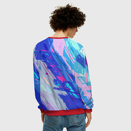 Мужской свитшот Машина в градиенте / 3D-Красный – фото 4