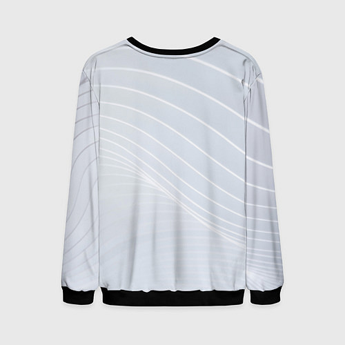 Мужской свитшот Серый фон и белые линии / 3D-Черный – фото 2