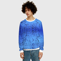 Свитшот мужской Капли воды - текстура, цвет: 3D-белый — фото 2