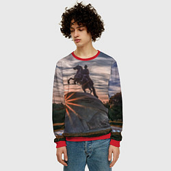 Свитшот мужской Санкт-Петербург: медный всадник, цвет: 3D-красный — фото 2