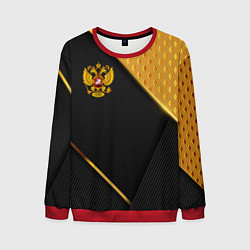 Мужской свитшот Герб России на черном фоне с золотыми вставками