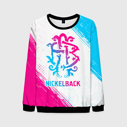 Свитшот мужской Nickelback neon gradient style, цвет: 3D-черный