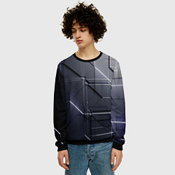 Свитшот мужской Рельефные фигуры, цвет: 3D-черный — фото 2