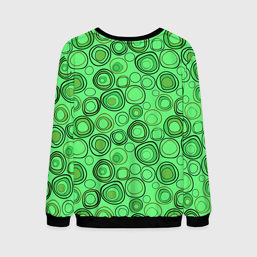 Мужской свитшот Ярко-зеленый неоновый абстрактный узор / 3D-Черный – фото 2