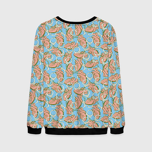 Мужской свитшот Сердце и наручники / 3D-Черный – фото 2