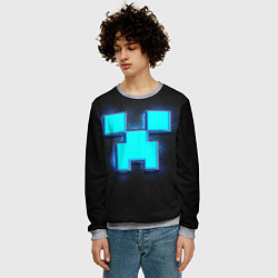 Свитшот мужской Minecraft Creeper - neon, цвет: 3D-меланж — фото 2