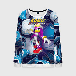 Свитшот мужской Sonic - ласточка Вейв - Free riders - pattern, цвет: 3D-белый