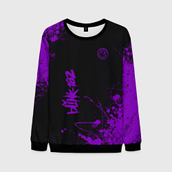 Свитшот мужской Blink 182 фиолетовые брызги, цвет: 3D-черный