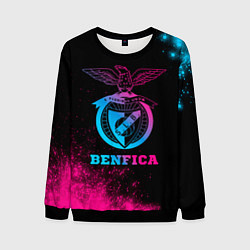 Свитшот мужской Benfica - neon gradient, цвет: 3D-черный