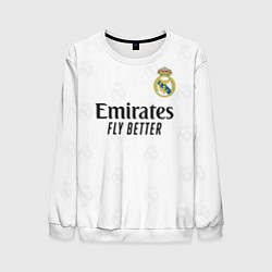 Свитшот мужской Реал Мадрид форма 20222023, цвет: 3D-белый